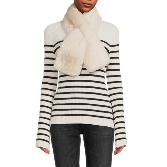 Apparis Cream Faux Fur Scarf - Picture 1 of 5